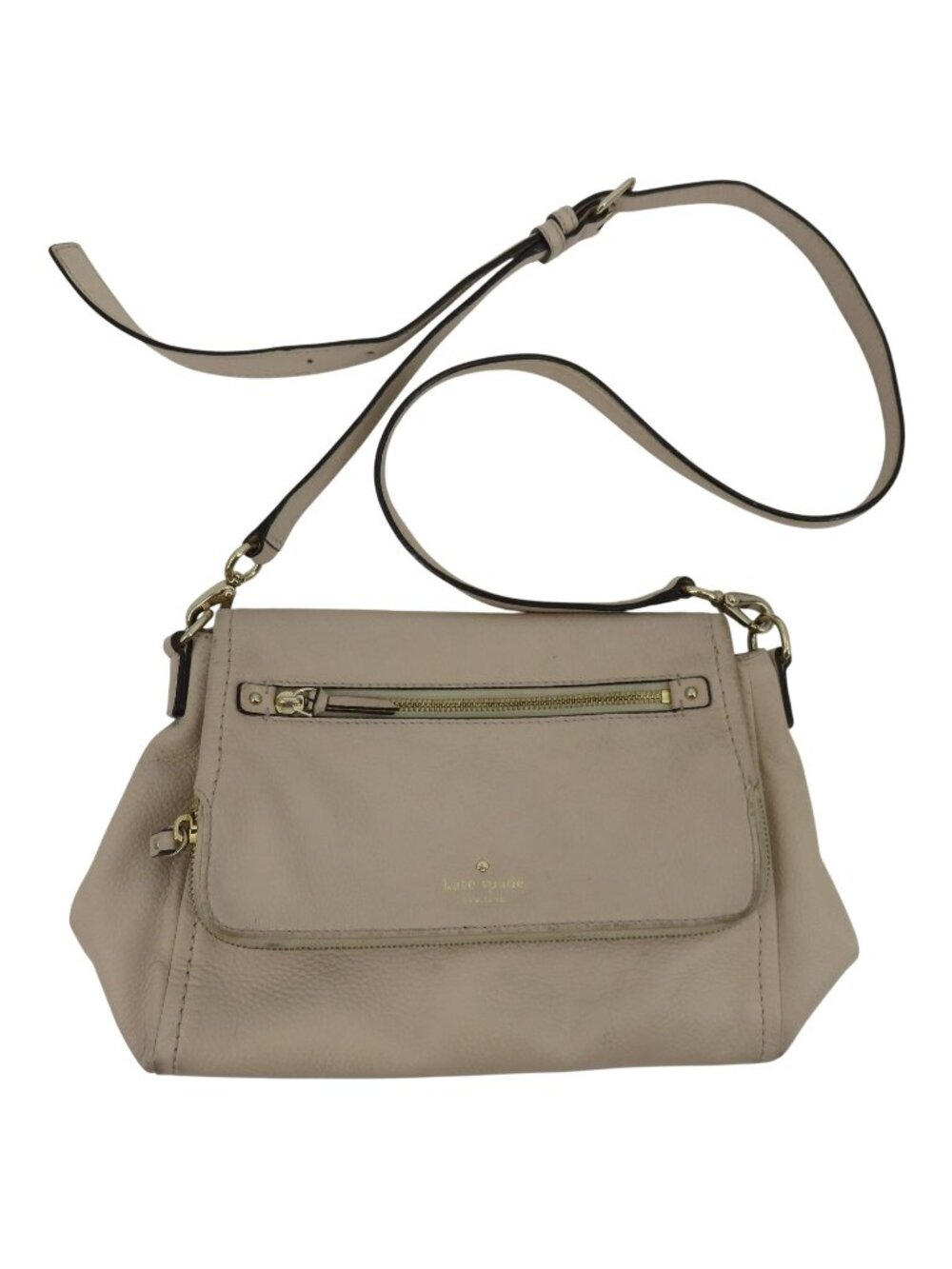 Kate Spade Cobble Hill Small Toddy Crossbody Handbag Purse Beige Pebbled Leather